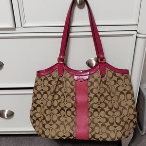 Coach Signature Tote Shoulder Handbag